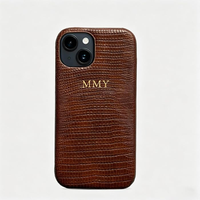 Personalise Gold Silver Initial Letters Leather Case for iPhone 14 15 16 17 Pro max 13 17 Pro Xs ... | Amazon (US)