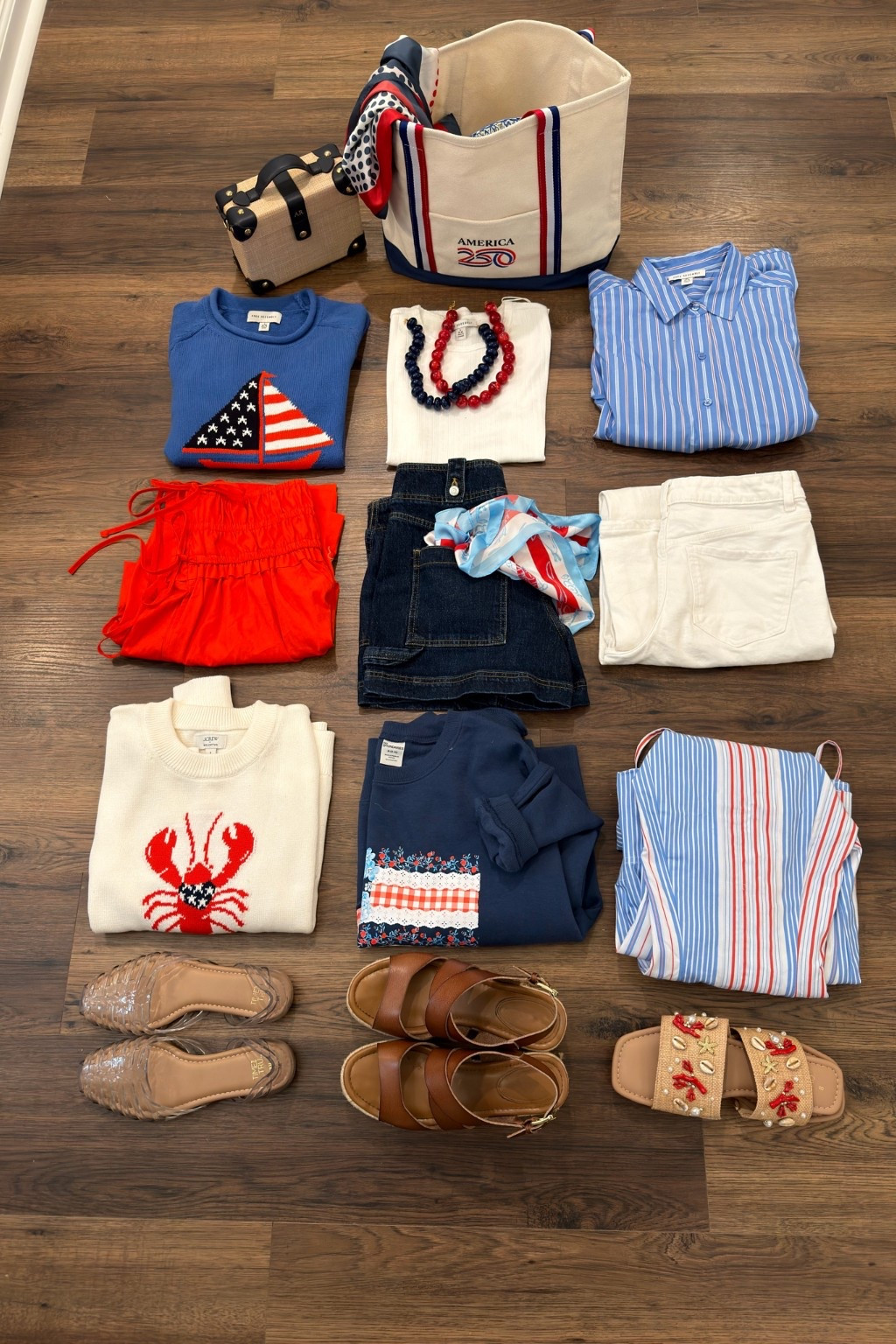 Follow + Comment USA and I’ll send all the links because sometimes the easiest way to get dressed is to stop thinking in outfits and start thinking in pieces. 

This Americana capsule is made up of just 9 pieces that mix and match into so many outfit combinations. Whether you’re headed to a backyard barbecue, a summer vacation, church, or celebrating the Fourth, these pieces work together effortlessly.

Walmart fashion, Americana style, capsule wardrobe, summer capsule wardrobe, Fourth of July outfits, red white and blue outfits, affordable fashion, Walmart finds, summer outfit ideas, classic style, coastal style, teacher style, vacation outfits