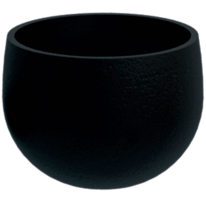 Japi All-Weather Black Round Rustic Planter, Large | At Home