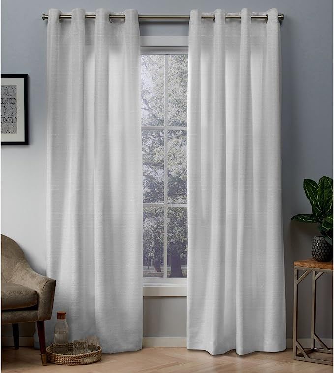 Exclusive Home Curtains Whitby Metallic Slub Yarn Textured Silk Look Window Curtain Panel Pair wi... | Amazon (US)