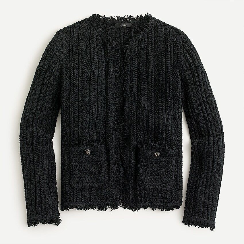 Sweater-jacket with fringe | J.Crew US