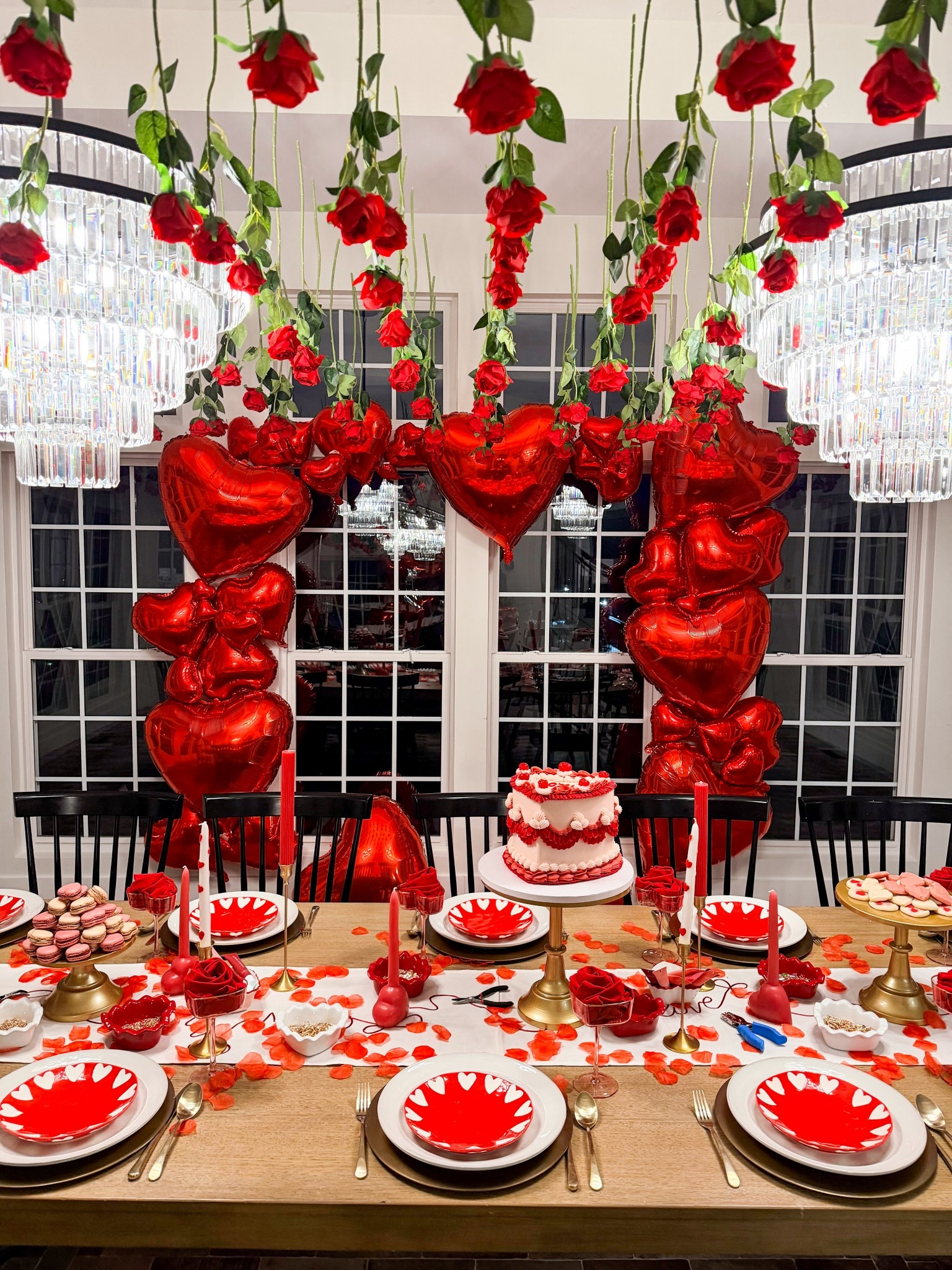 Red foil heart ballooons from Amazon valentines balloon arch 

#LTKHome #LTKValentine