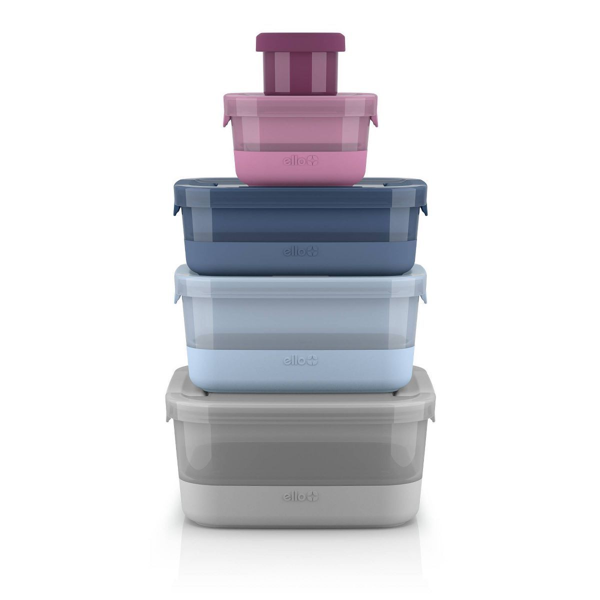 Ello 10pc Plastic Food Storage Container Set with Skid Free Soft Base | Target