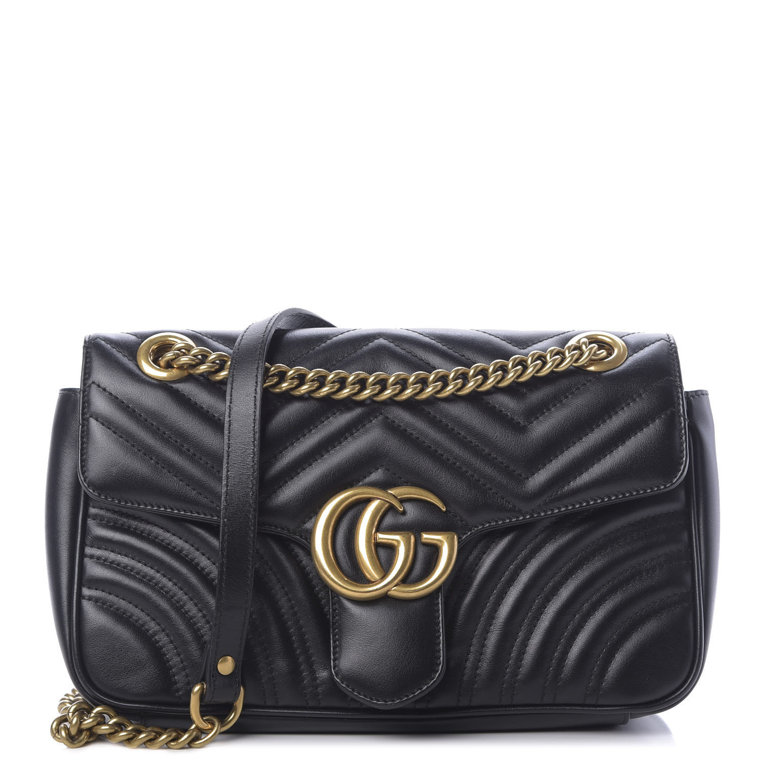 Calfskin Matelasse Small GG Marmont Black | Fashionphile
