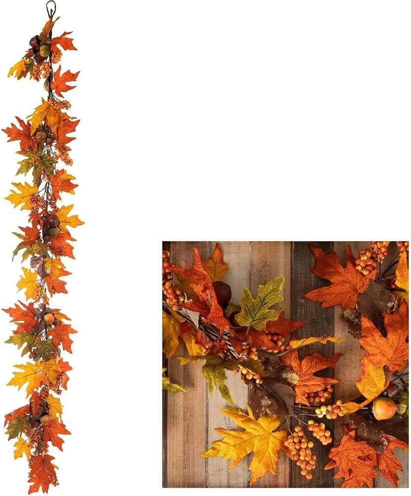Hobby Lobby Maple Leaf, Berry & Acorn Garland, 6 Ft, Fall Garland | Amazon (US)