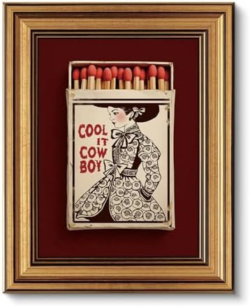 XJYISUO Vintage Gold Framed Wall Art Western Cowboy Wall Decor Southwestern Cowgirl Canvas Art Re... | Amazon (US)