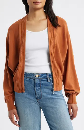 Wit & Wisdom Dolman Sleeve Zip Cardigan | Nordstrom | Nordstrom