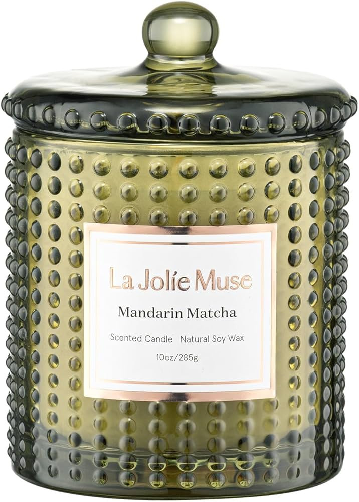 LA JOLIE MUSE Mandarin Matcha Candle, Citrus Candles for Home Scented, Luxury Glass Scented Candl... | Amazon (US)