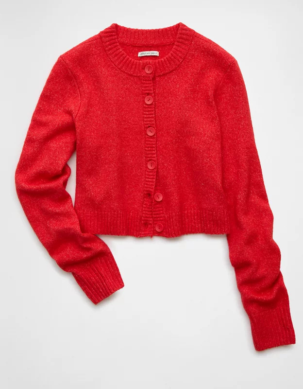 AE Whoa So Soft Easy Crew Neck Cardigan | American Eagle Outfitters (US & CA)