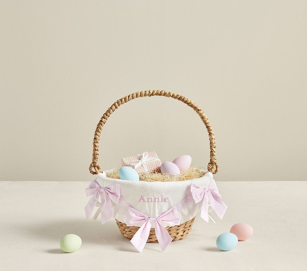 Striped Bows Easter Basket Liner | Pottery Barn Kids