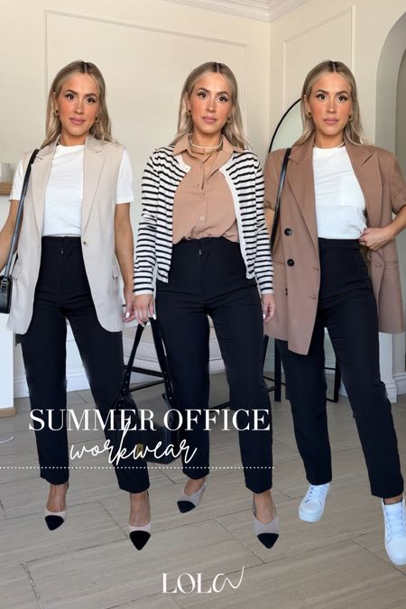 Summer office workwear outfits 🤗

✔️ exact pants are from Amazon (wearing size small). Just in case they sell out, I linked two similar ones from Kohl's and Old Navy and they are IDENTICAL! 
✔️ size small in tops + blazers/coats

#LTKU #LTKStyleTip #LTKWorkwear