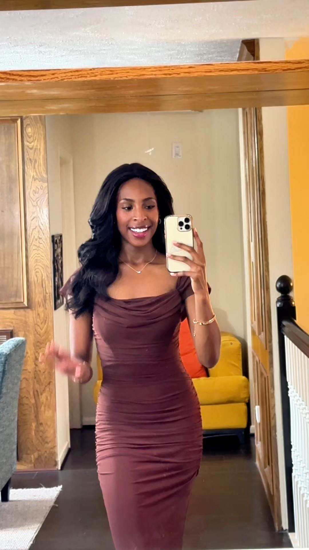 A chocolate brown moment ✨🤎 love this dress for formal occasions. The sleeves can be worn in 3 different styles and the fit is beautiful. 

Wearing size small (5’9”). 

Tap for more colors!
.
.
.
.
.
amazon wedding guest dress, formal dress under 60, brown dress amazon, brown formal dress, flattering fall dresses, amazon try on haul, comfortable wedding guest look, ltk wedding outfit ideas

#LTKWedding #LTKFindsUnder100