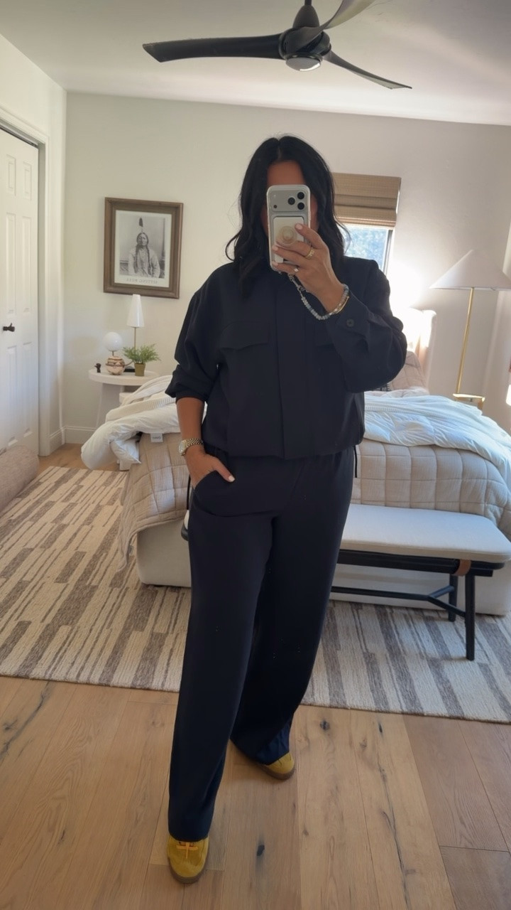Jacket size medium, pants size large, shoes fit tts but size down if you are between sizes (I’m a 9.5/10 and did a 9.5 in them).

#LTKTravel #LTKWorkwear #LTKOver40