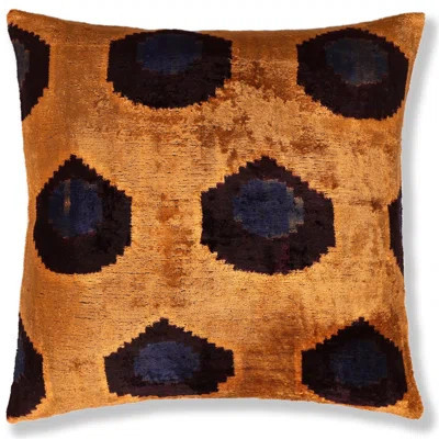 Luxury Handwoven Velvet Ikat Throw Pillow 20X20 Inch | Organic Vegetable Dyed | Wayfair North America