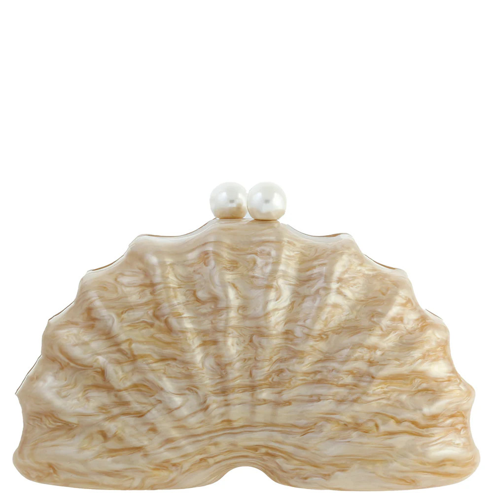Medina Pearl Acrylic Fan Shell Clutch | Benaar La