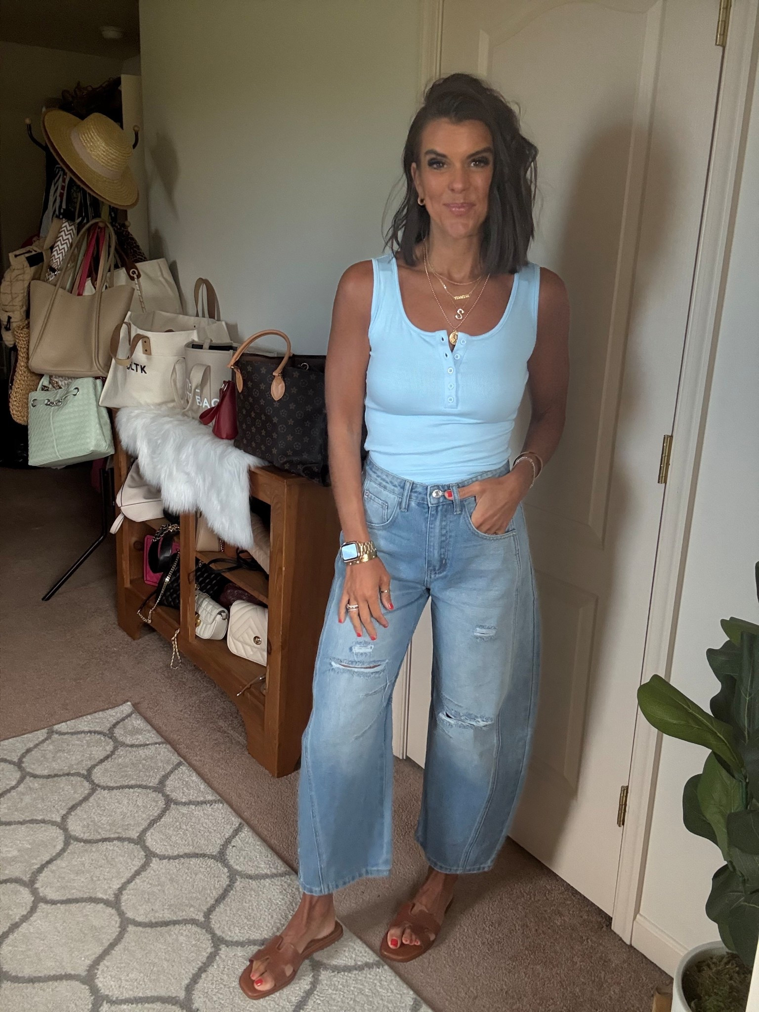 Size small in tank Size 2 barrel jeans

#LTKSeasonal