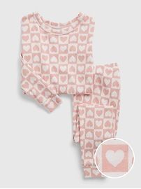 babyGap 100% Organic Cotton Checkered Heart PJ Set | Gap (US)