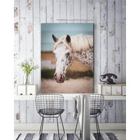 Horse Art Print, White Decor, Close Up Horse Photography Canvas Art, Equestrian Decor Large Wall Hob | Etsy (US)