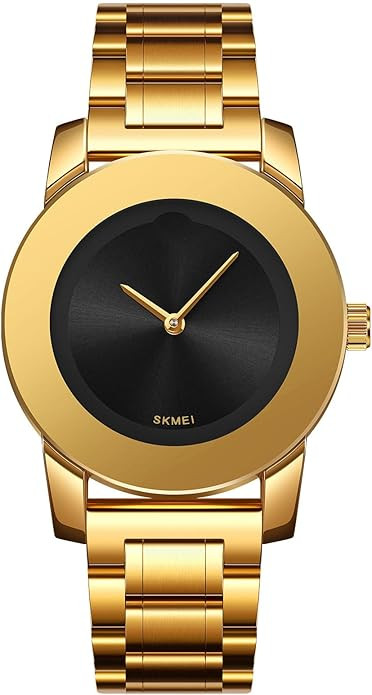 Gosasa Elegant Unisex Stainless Steel Waterproof Quartz Watch with Diamond Accents - Minimalist L... | Amazon (US)