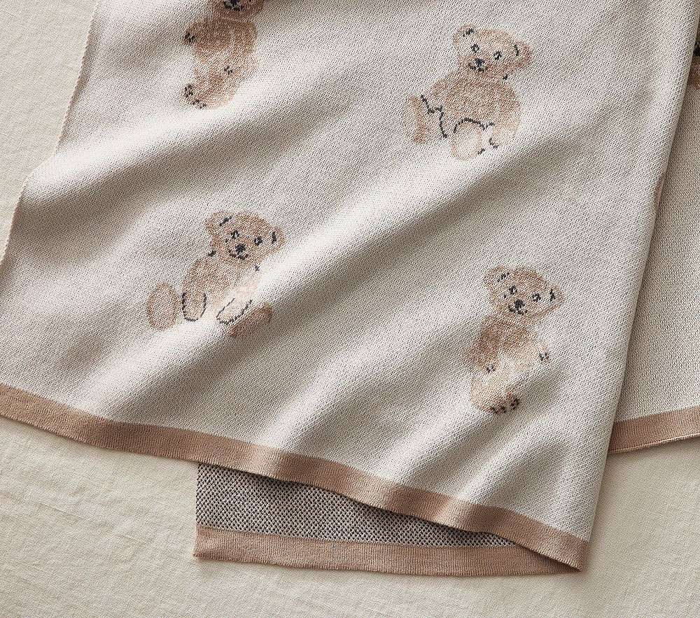 St. Jude Teddy Bear Intarsia Baby Blanket | Pottery Barn Kids