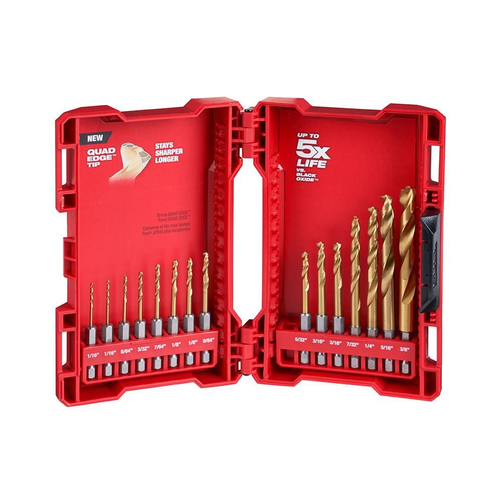 SHOCKWAVE IMPACT DUTY Titanium Drill Bit Set (15-Piece) | The Home Depot