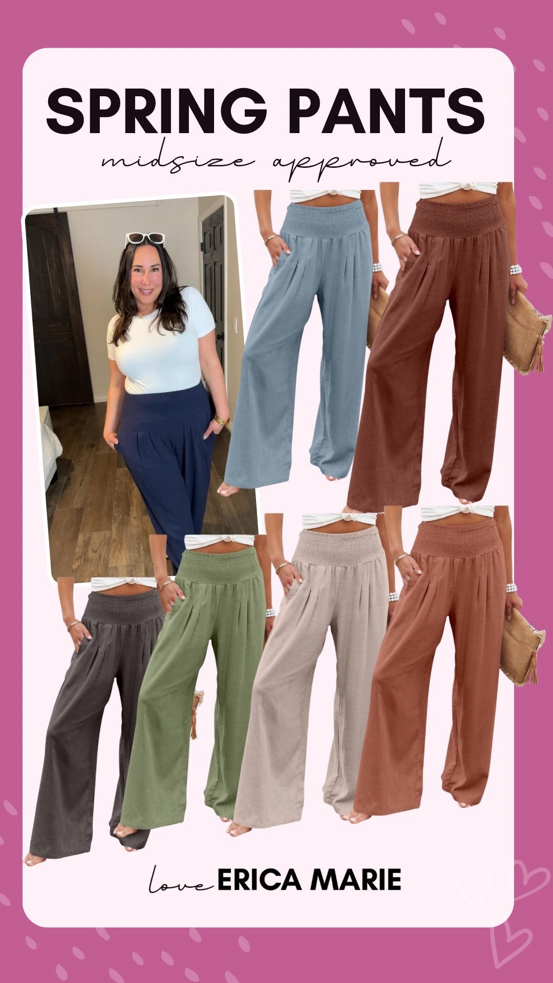 I love how comfy flowy pants are in the spring summer and these wide leg palazzo pants are some of the best I’ve tried from Amazon. They’re lightweight, comfortable, actually long enough and on sale right now! These are a spring essential for the busy moms especially on days you don’t want to shave your legs. 
Casual spring pants, Amazon midsize approved pants 

#LTKSeasonal #LTKmomlife #LTKMidsize