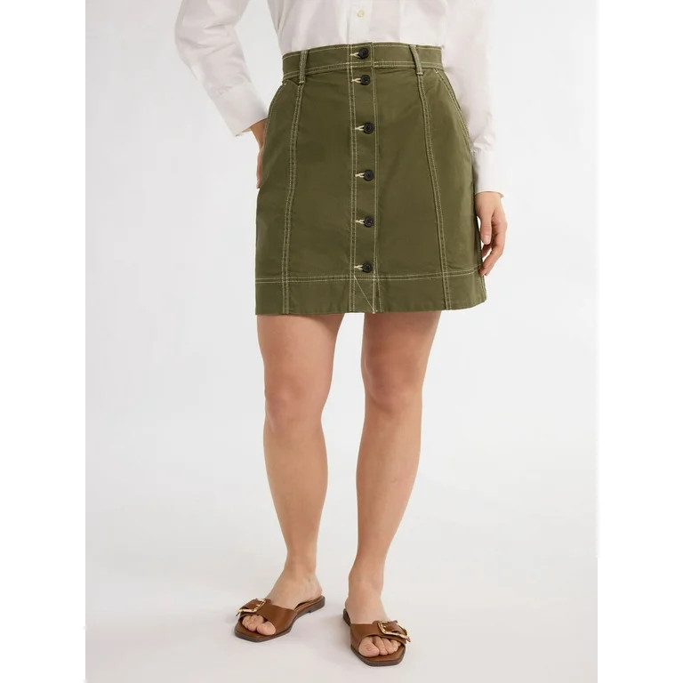 Free Assembly Women’s Denim Utility Mini Skirt, Sizes 0-18 | Walmart (US)