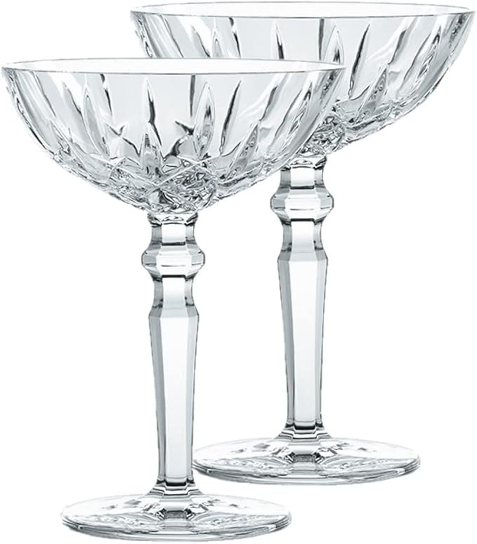 Nachtmann Noblesse Collection Cocktail Coupe Glasses, set of 2, Clear Crystal Glass with Stem, Pe... | Amazon (US)