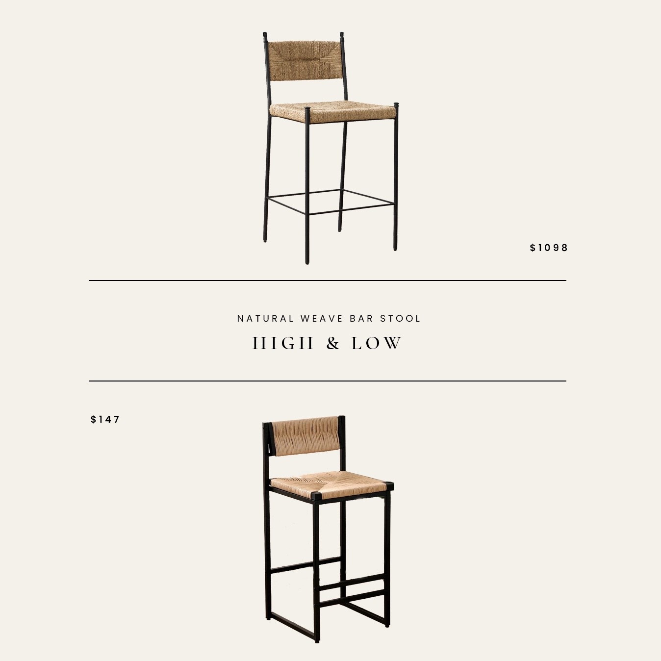 High / Low : Natural Weave Bar Stool 

#LTKHome