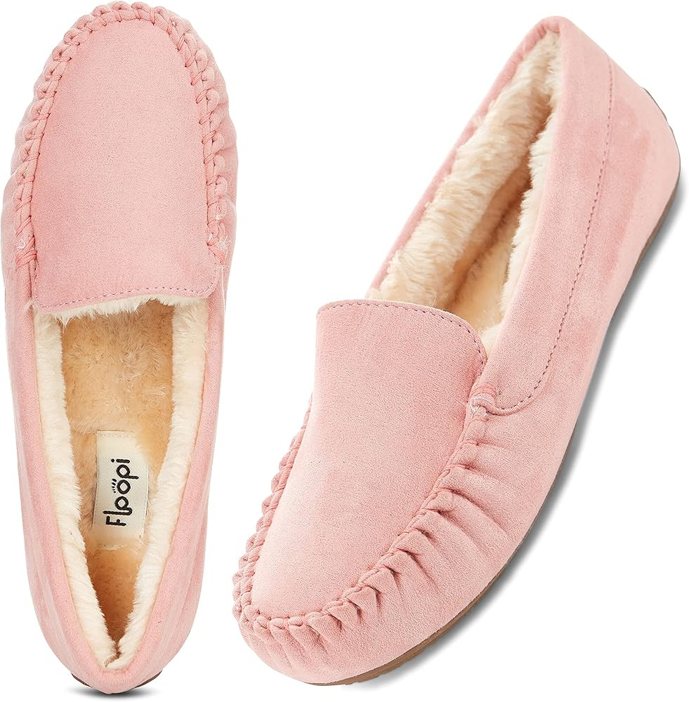 Floopi Womens Indoor/Outdoor Basic Memory Foam Moccasin Slipper | Amazon (US)