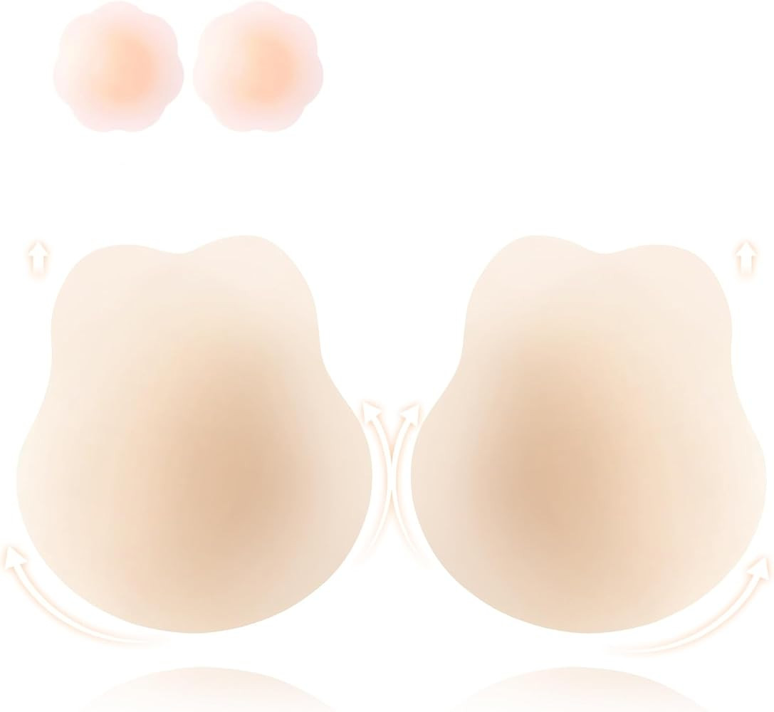 Lift Sticky Bra Push Up, Backless Bra Skin-Friendly Nipple Covers, Adhesive Strapless Bras for Wo... | Amazon (US)