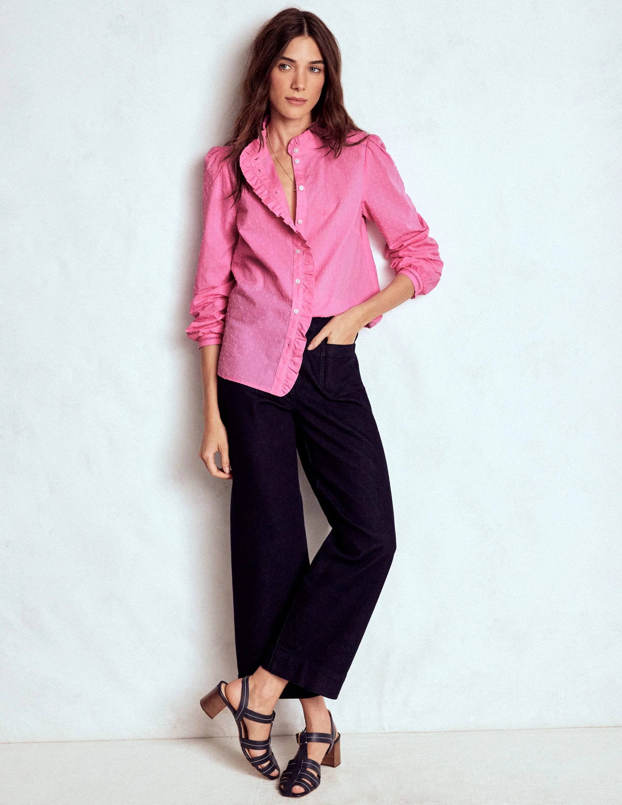 Helena Cotton Dobby Top-Rose Bloom | Boden UK