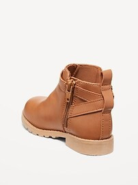 Faux-Leather Buckled Side-Zip Boots for Toddler Girls | Old Navy (US)