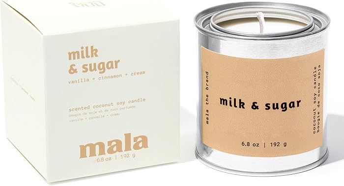 MALA Milk & Sugar Cinnamon & Vanilla Candle for Home – Foodie/Gourmand – Vegan Soy Aromathera... | Amazon (US)