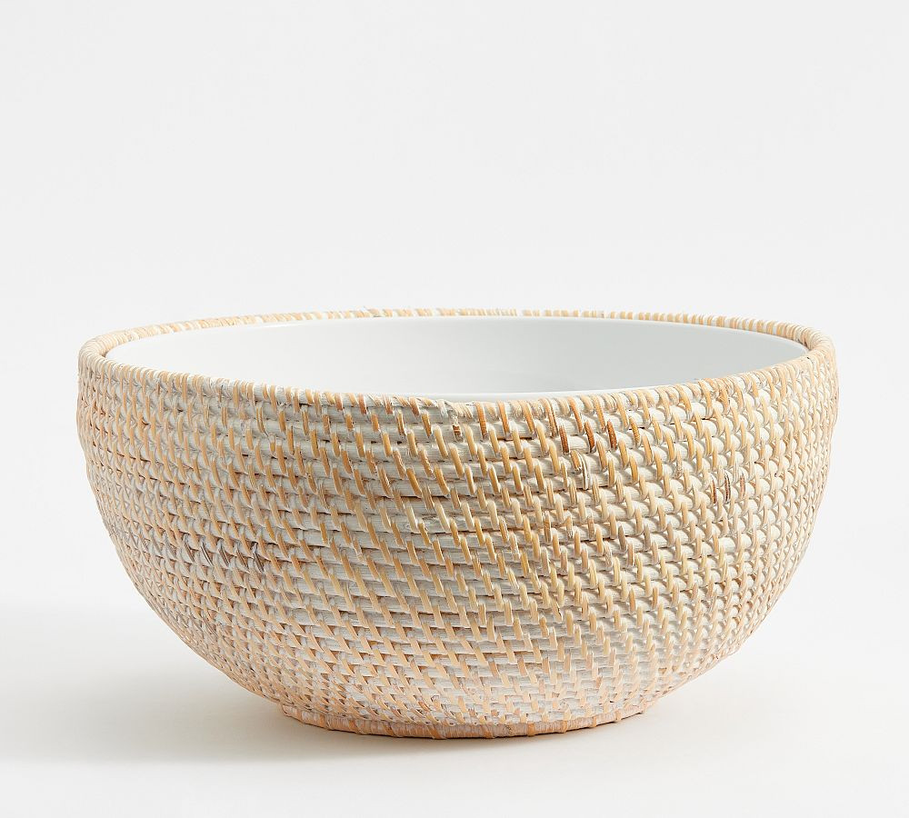 Tava Handwoven Rattan Serving Bowl | Pottery Barn (US)
