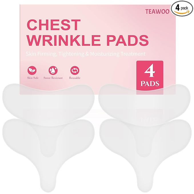 4 PCS Silicone Chest Wrinkle Pads | Reusable Wrinkle Patches | Overnight Anti-Wrinkle Solution fo... | Amazon (US)