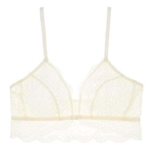 Undies.com Big Girls’ Medium Non-Wire Front Closure Lace Bralette for Women, Ivory | Amazon (US)