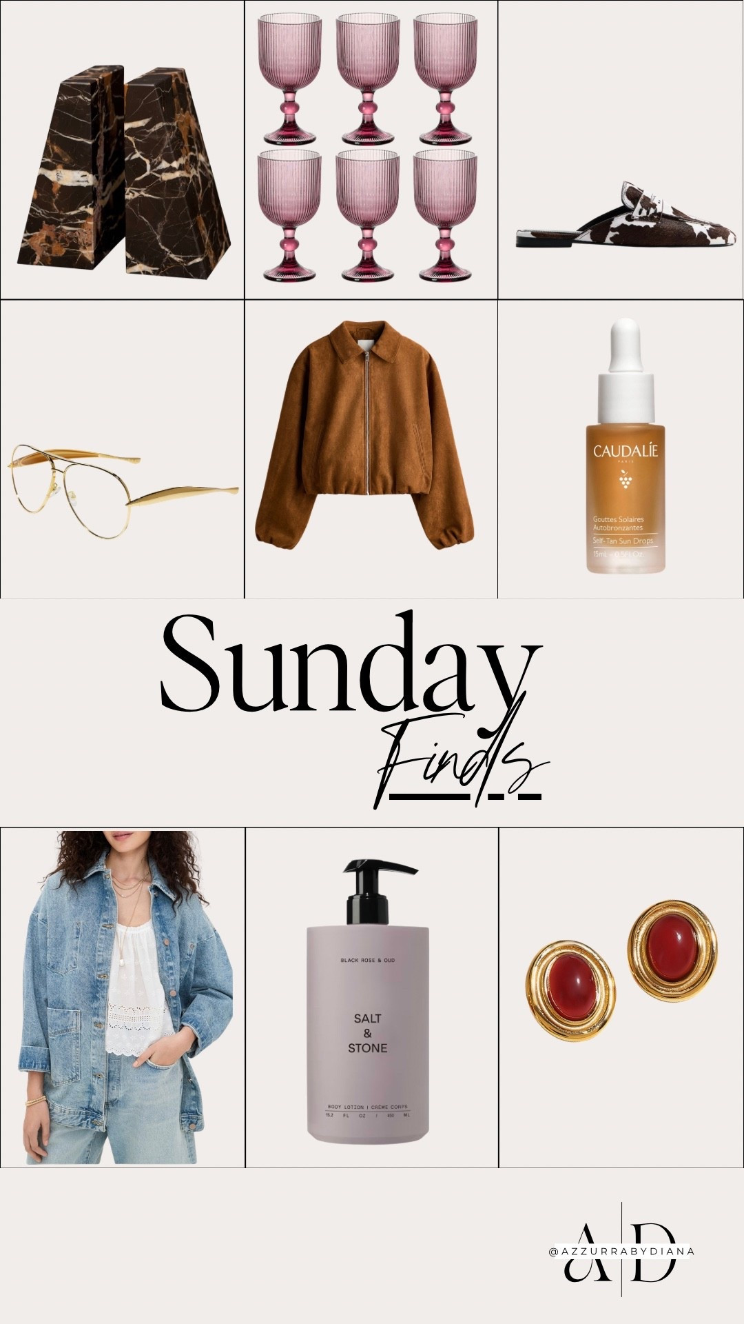 Sunday Finds you didn’t know you needed 🤍

I’ve been testing so many new things lately and these are the standouts—
the face tan drops are SO good (natural glow, no orange), the Amazon accessories look designer, and these spring layers are everything

Also… the marble bookends + goblets = perfect for hosting season 🥂

A mix of fashion, beauty + home that just feels very “effortless chic”

#LTKBeauty #LTKselfcare #LTKHome