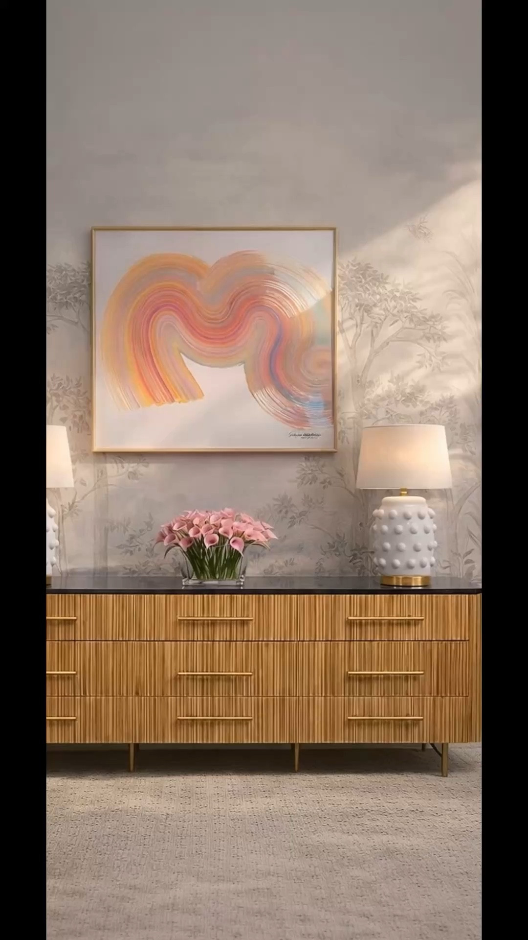 Still not over the fluted detail on this cabinet —
it’s what makes the whole piece feel custom, not basic.

The drawers are clean and functional,
but that texture? That’s the moment.

The sculptural table lamp adds that perfect contrast —
soft, but with just enough presence to elevate everything.

And those pink lilies…
an easy way to bring in that fresh spring feel without overdoing it.

Soft florals + warm tones + refined details =
an entry that just feels put together.

Sometimes it’s not about adding more —
it’s choosing pieces with better details.

Everything is linked ✨

#entrywaydecor #consoletable #flutedfurniture #tablelamp #sculpturallighting #pinklilies #springdecor #easterdecor #ltkhome #interiordesign #eleganthome #wallart

#LTKFestival #LTKSaleAlert #LTKHome