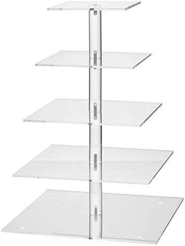 Yestbuy 5 Tier Round Acrylic Cupcake Tree Tower Display Stand Display for Pastry Wedding Birthday... | Amazon (US)