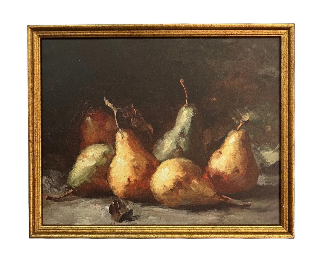 Vintage Framed Canvas Art  // Framed Vintage Print // Vintage Fruit Painting // Still Life Kitche... | Etsy (US)