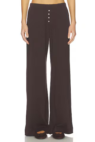 LESET Pointelle Boxer Pant in Choco from Revolve.com | Revolve Clothing (Global)