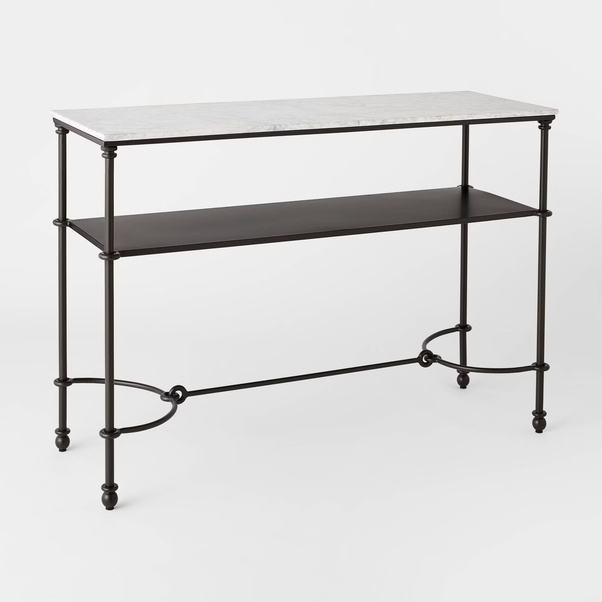Metal and Marble Console Table with Shelf White Carrara Marble/Dark Bronze - Threshold™ designe... | Target