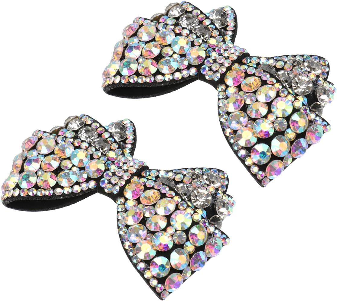 Happyyami 1 Pair Bow Shoe Clips Rhinestone Crystal Shoe Clips Bridal Shoe Buckles DIY Shoe Decora... | Amazon (US)