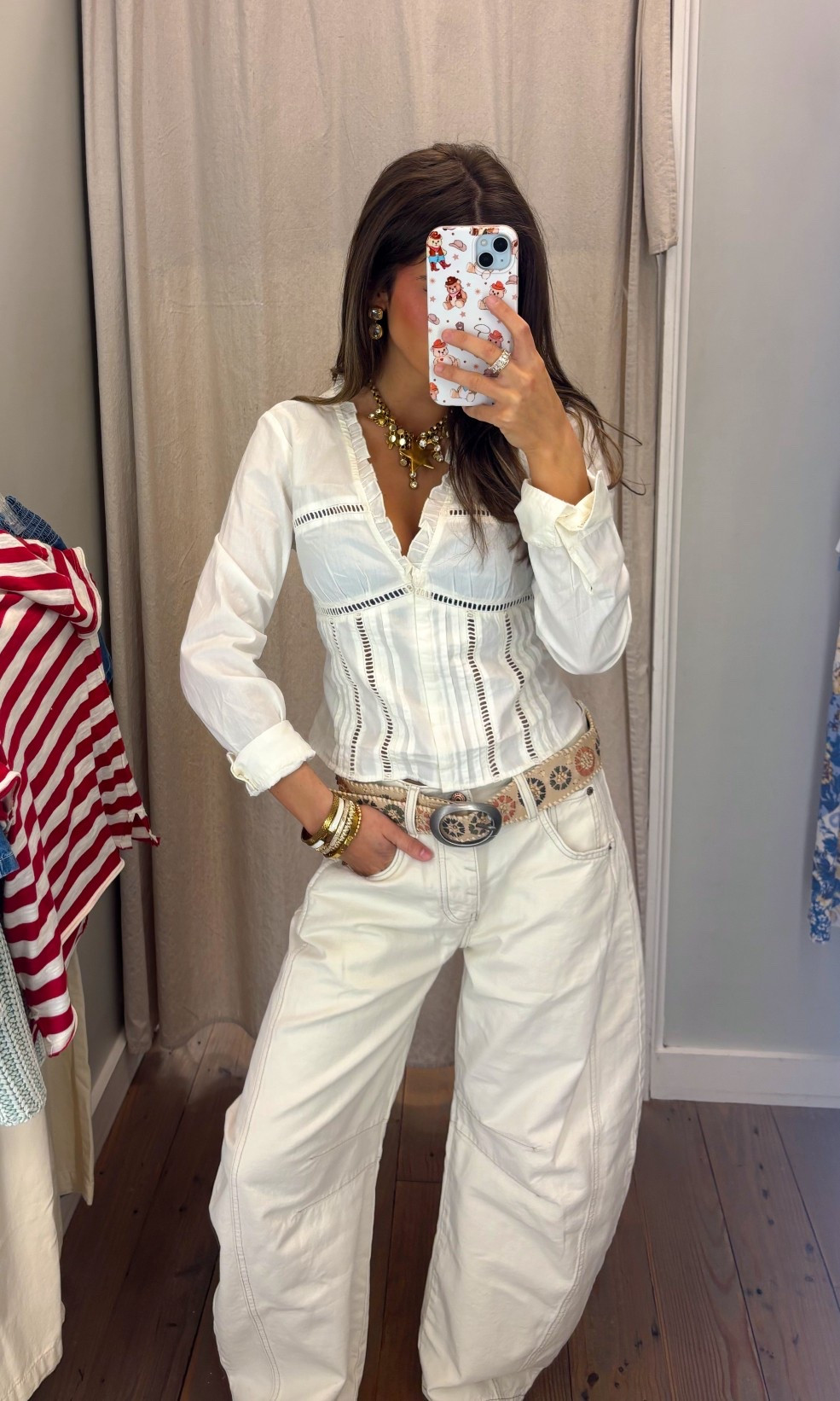 Free people outfit! I couldn’t find the belt link but it’s FP. 
I’m 5’2 wearing an XS in the top and a 24 in the jeans  

#LTKPetite #LTKgrwm #LTKootd
