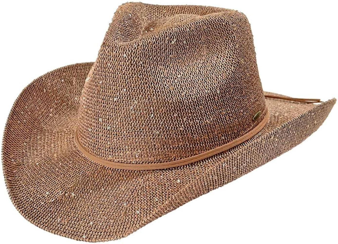 C.C Sparkly Sequin Cowboy Hat with Suede String Trim | Amazon (US)