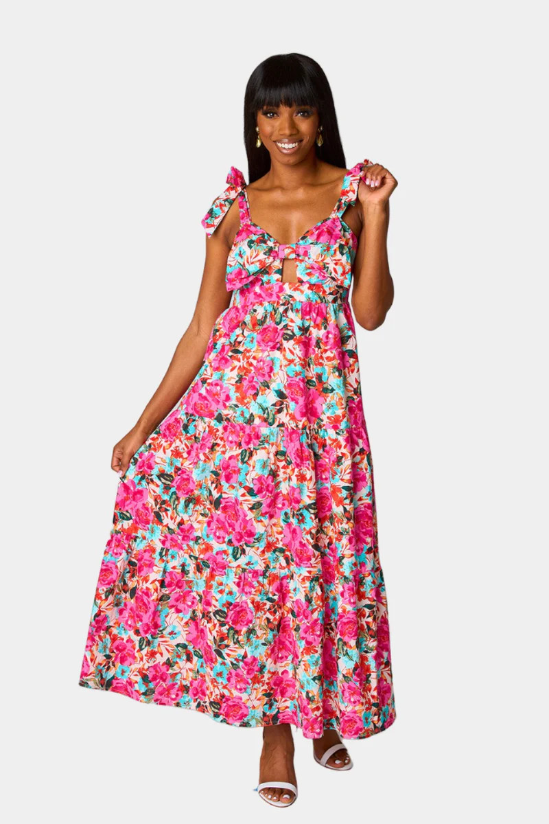 Hamptons Tie-Shoulder Maxi Dress - Sweet Dreams | BuddyLove
