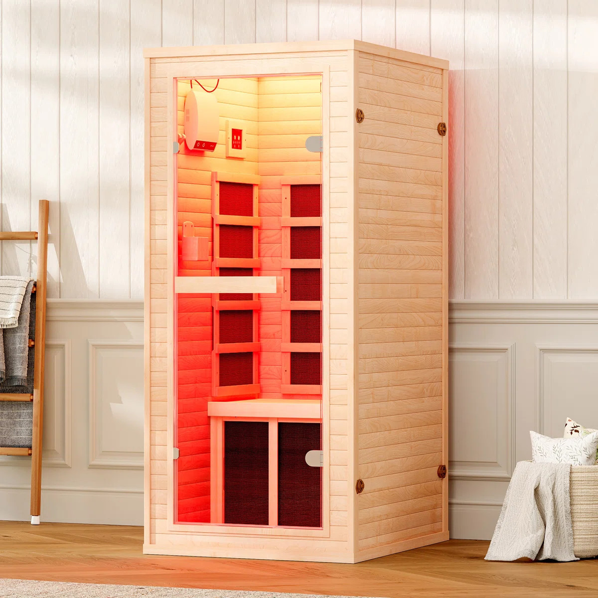 AMERLIFE Your Personal Wellness Pod Infrared Sauna Room, 930W/120V Canadian Hemlock Wood 1 Person... | Wayfair North America