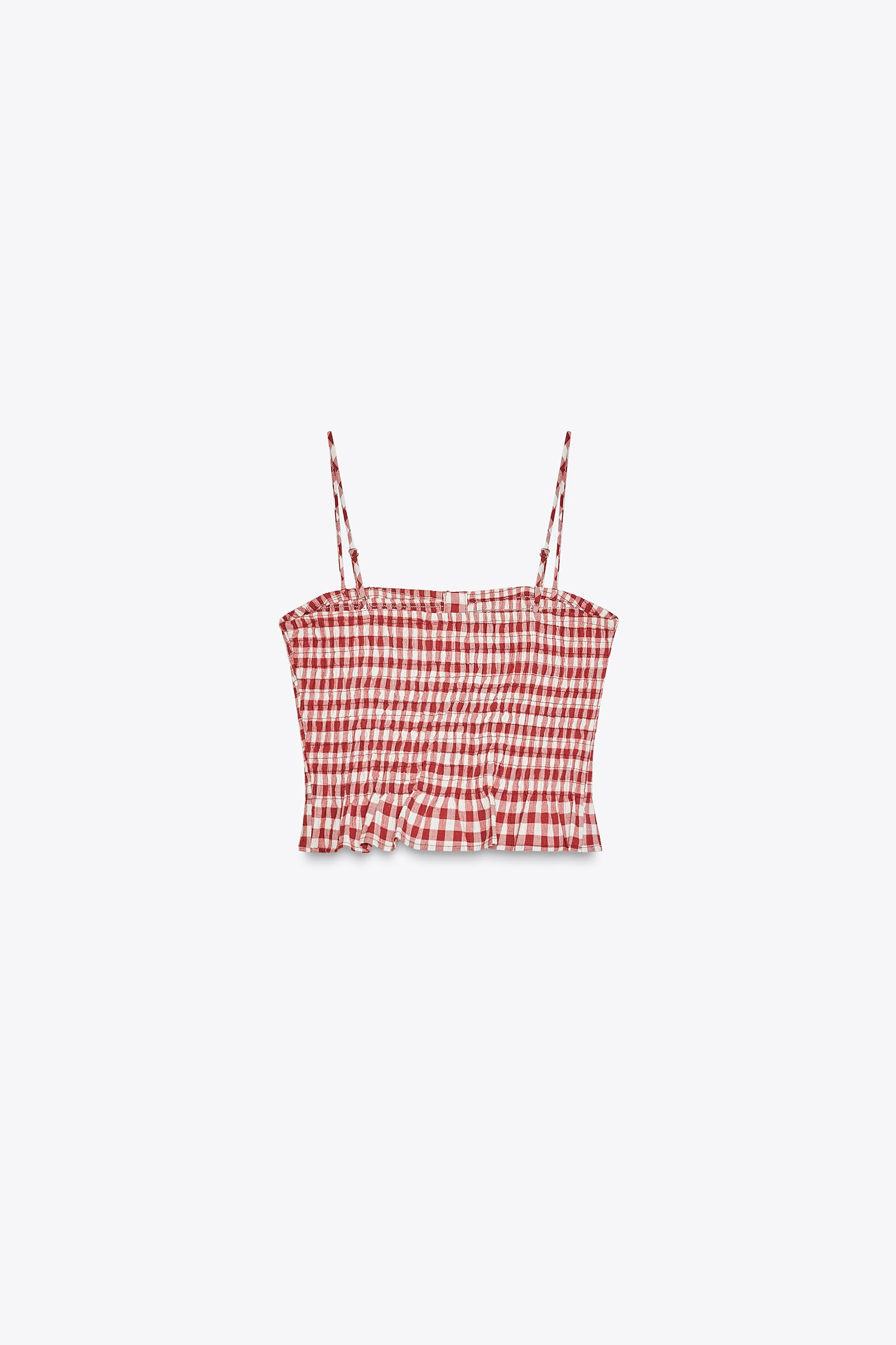 GINGHAM CROPPED TOP | Zara US