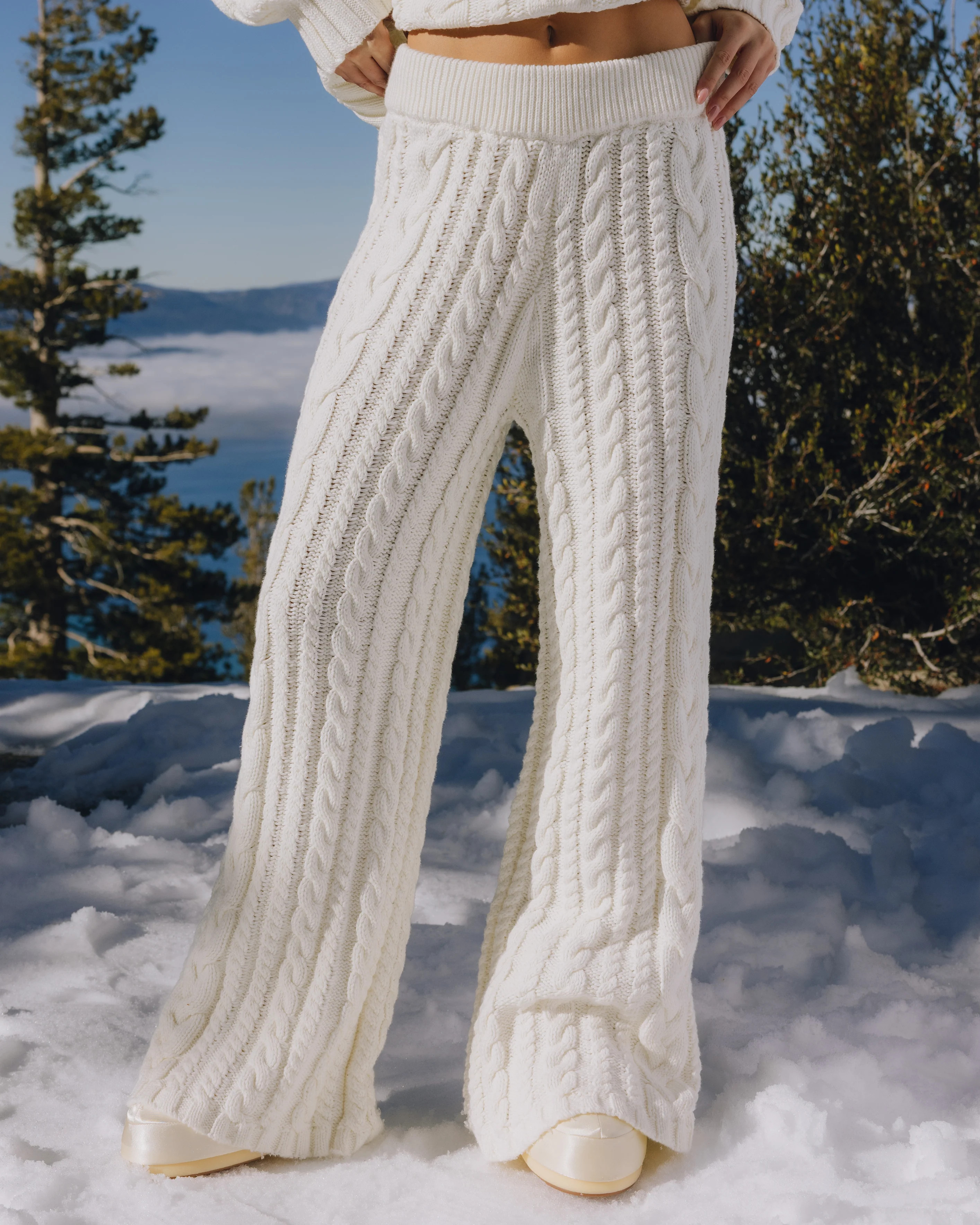 Cable Knit Resort Pants - Cream | Daily Drills LLC